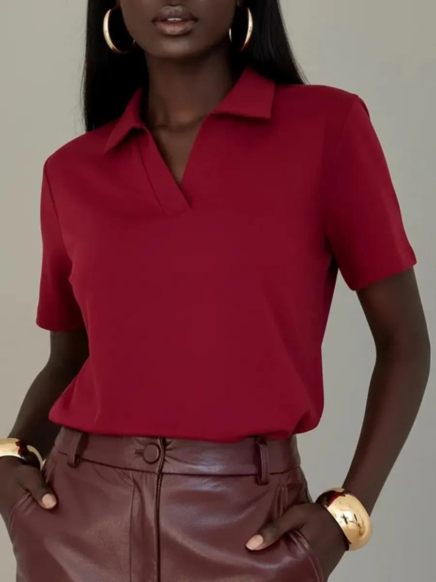 Футболка-поло базовая с воротником из хлопка