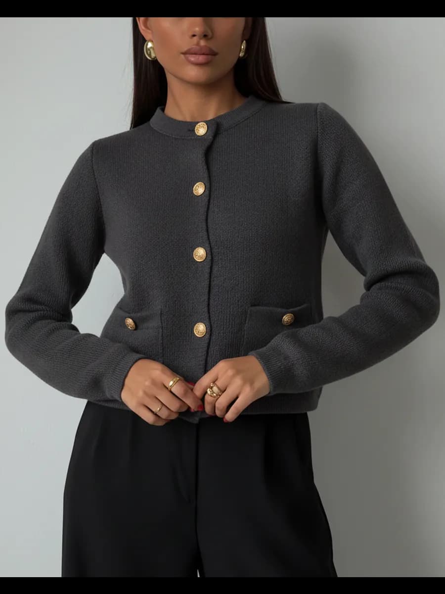 Кардиган укороченный на пуговицах