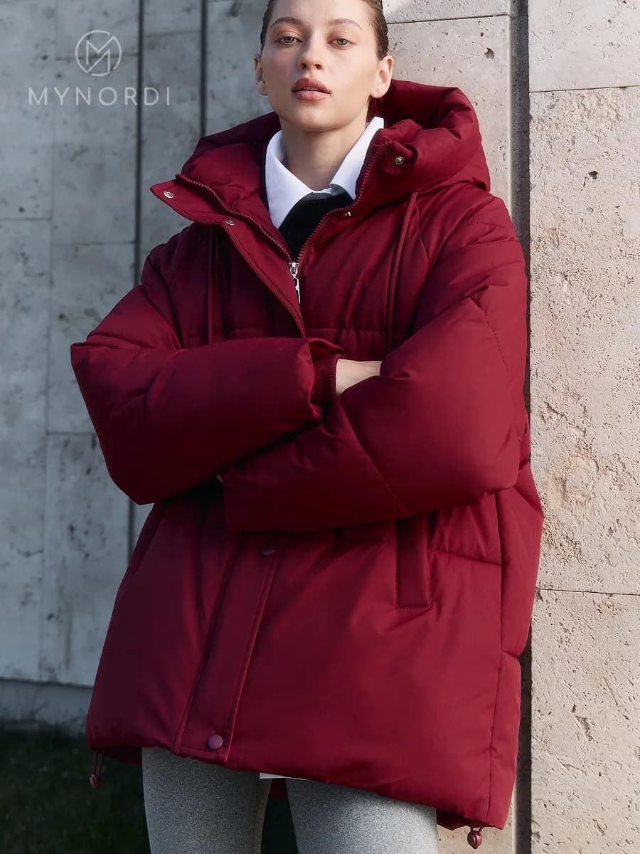 Куртка зимняя оверсайз с капюшоном