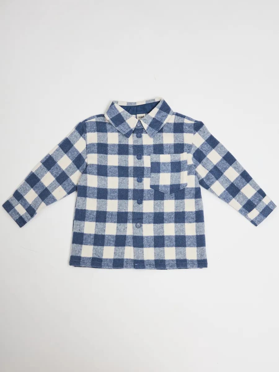 Рубашка в клетку прямого кроя