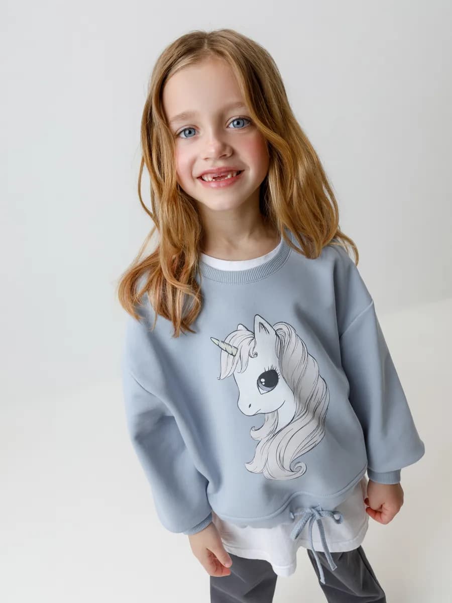 Свитшот из натурального хлопка для девочки