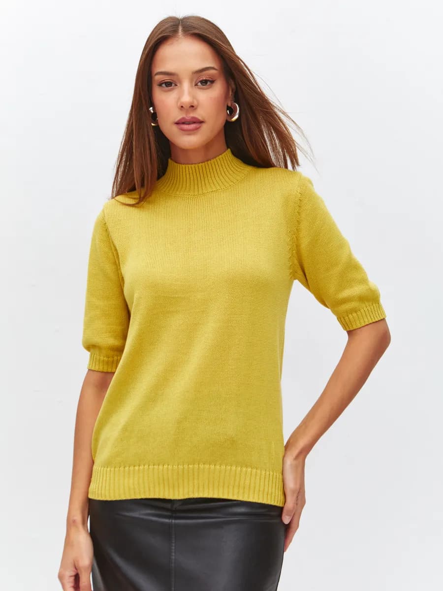 Джемпер кофта с коротким рукавом в офис