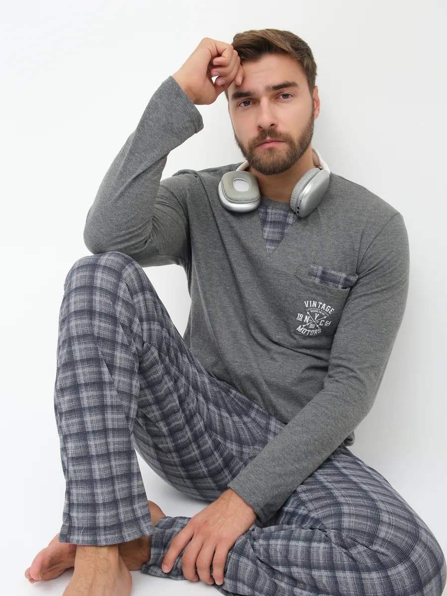 Пижама домашняя со штанами хлопок