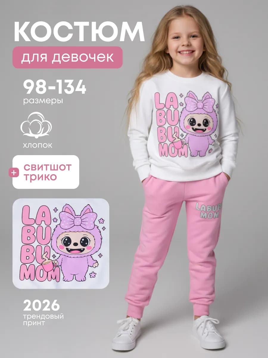 Спортивный костюм для девочек двойка - фото 1