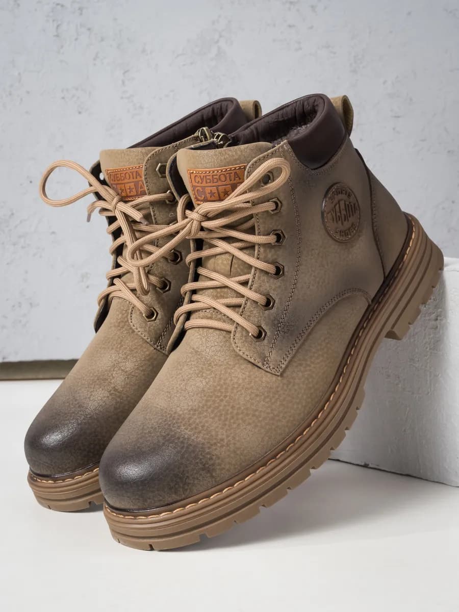 Ботинки зимние мужские коричневые