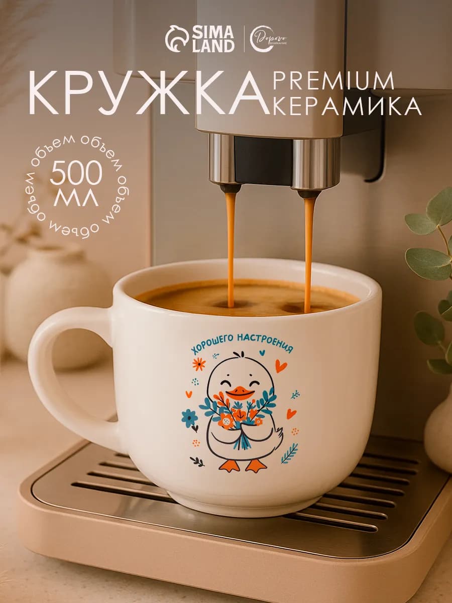 Подарочная кружка 500 мл, для чая и кофе