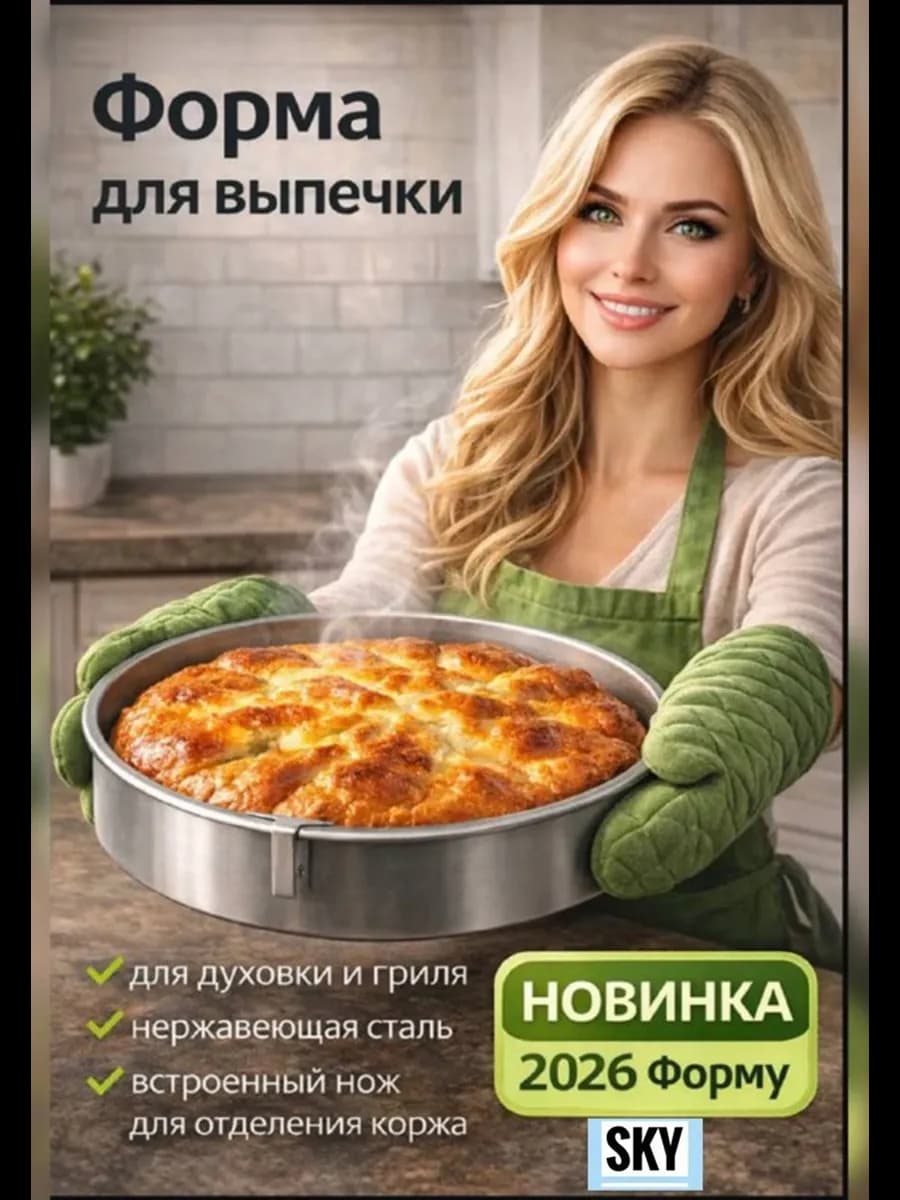 Форма для выпечки и запекания с ножом выталкивателем на дне