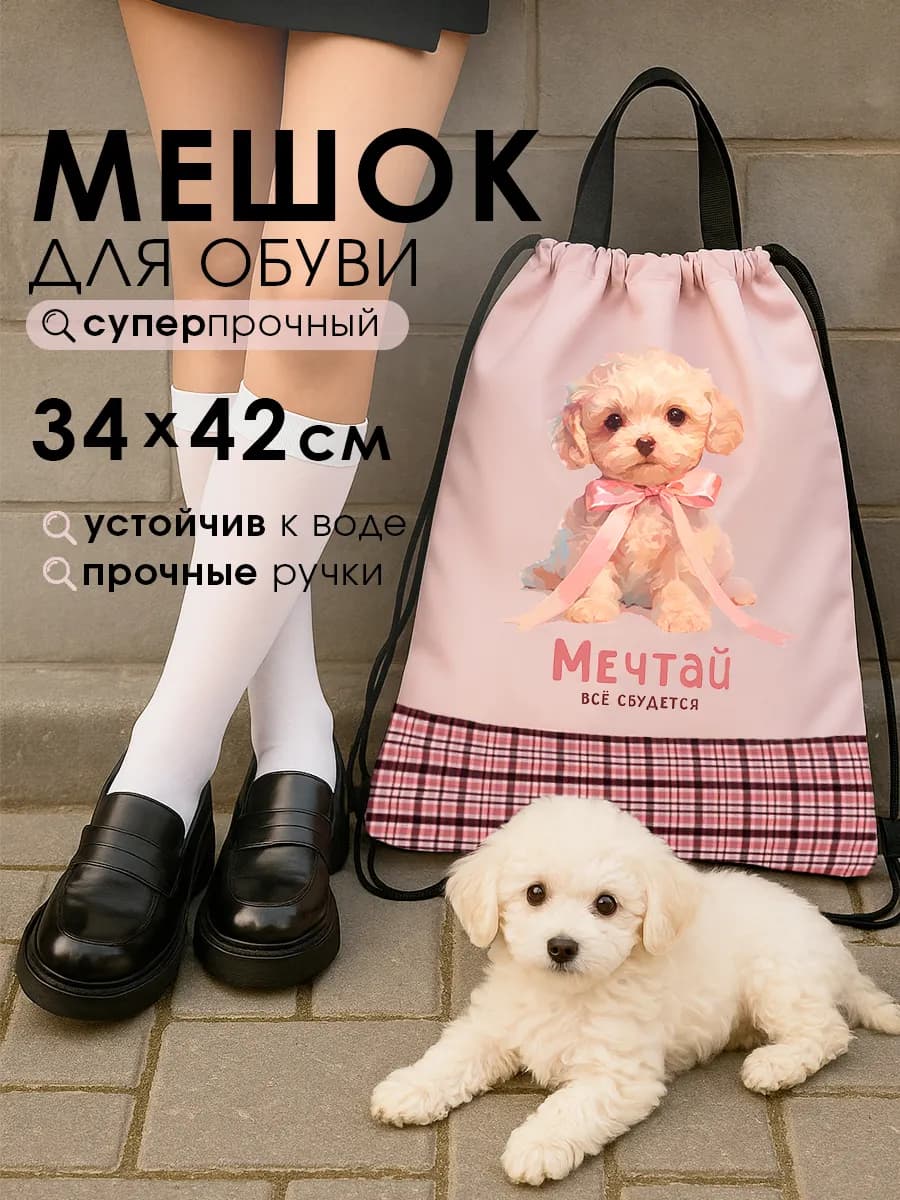 Мешок для сменной обуви в школу