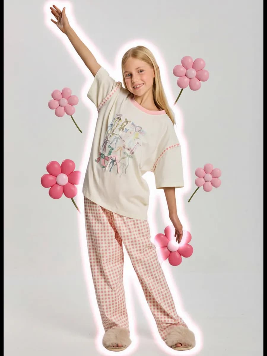 Пижама для подростка хлопковая со штанами