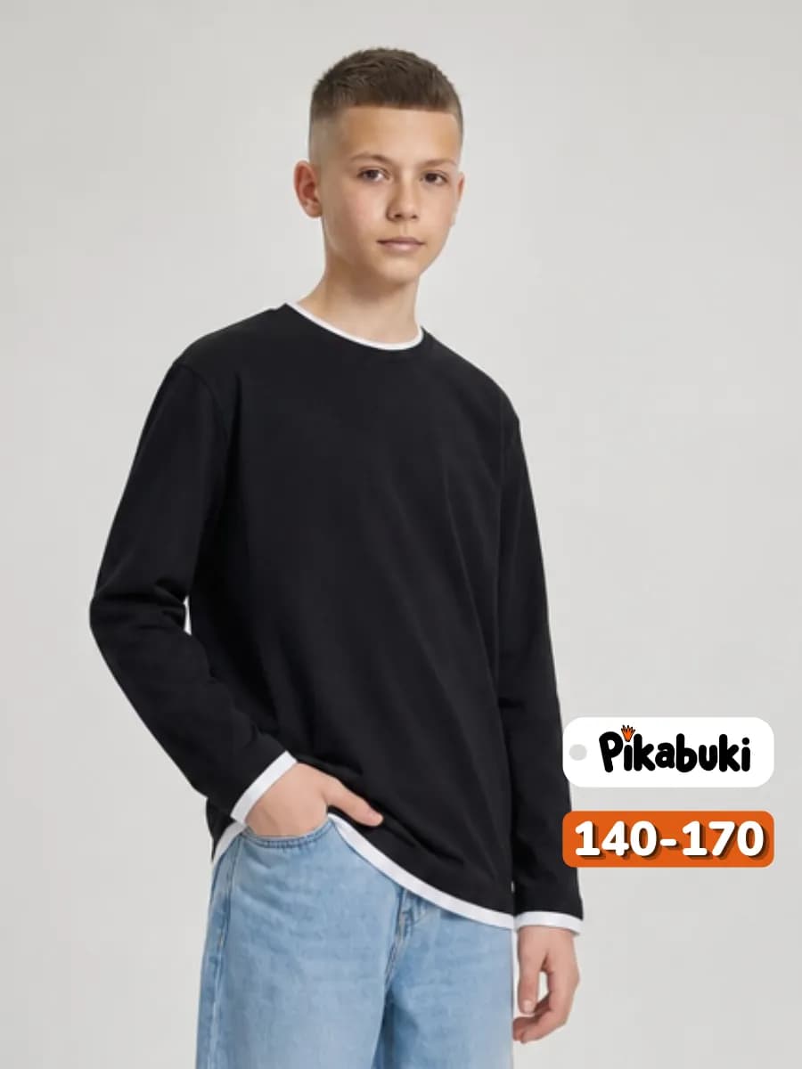 Лонгслив оверсайз с двойным рукавом