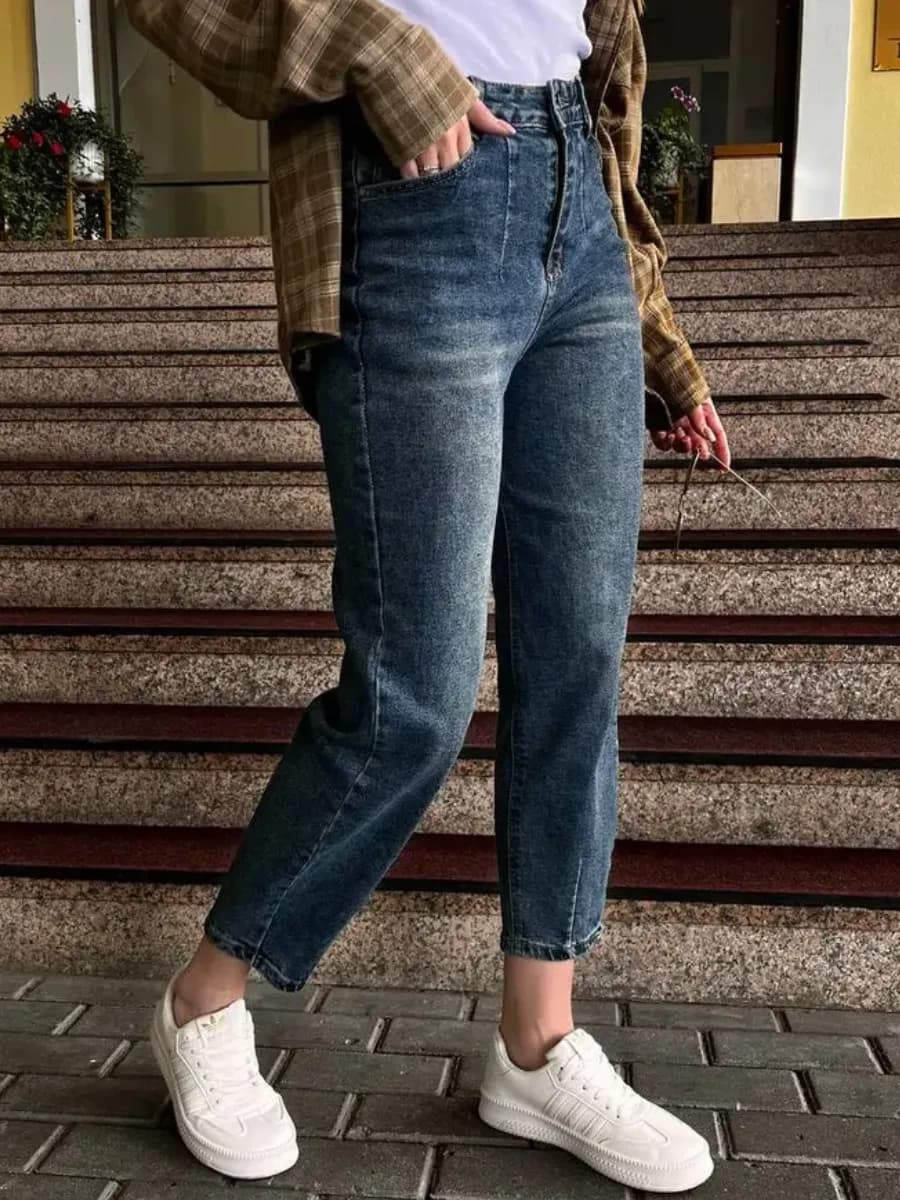 Джинсы бананы мом слоучи - фото 1