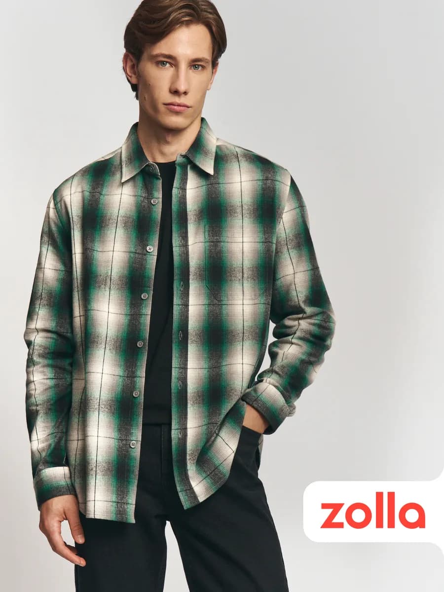 Мужская рубашка из хлопка в клетку