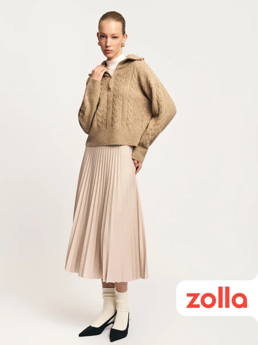 Женская юбка миди на резинке плиссе