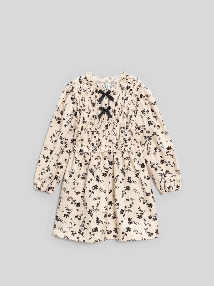 Платье нарядное с цветочками и бантиками