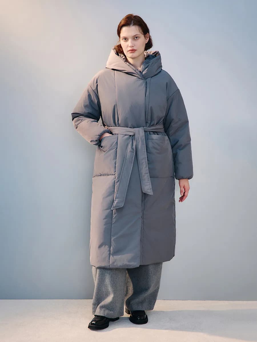 PLUS SIZE Пальто на утеплителе с поясом