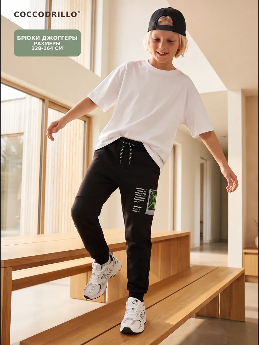 Брюки спортивные джоггеры с принтом Slim fit (зауженные)