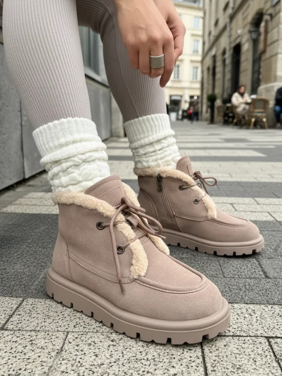 Угги зимние натуральные замшевые с мехом