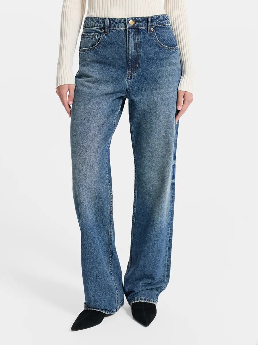 Джинсы Straight fit с высокой посадкой