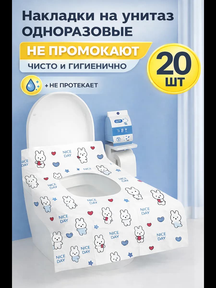 Накладки на унитаз одноразовые непромокаемые 20шт