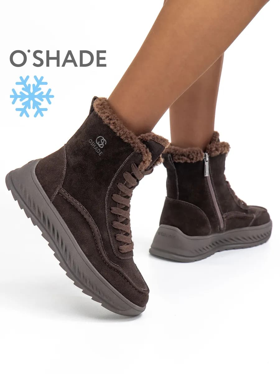 O'SHADE Ботинки женские зимние коричневые