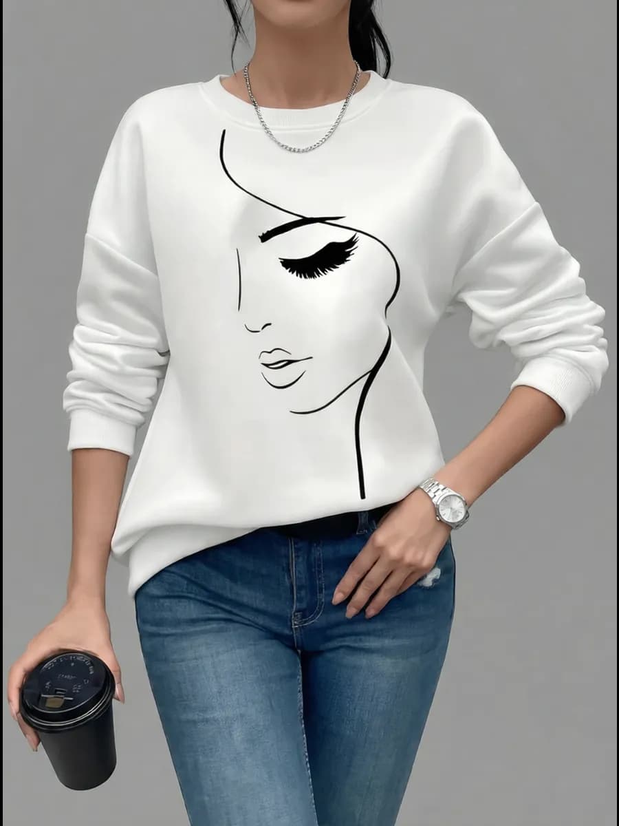 Свитшот оверсайз с принтом Нарядная кофта длинная Old Money