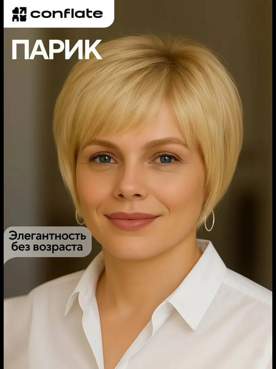 Парик женский короткий с челкой