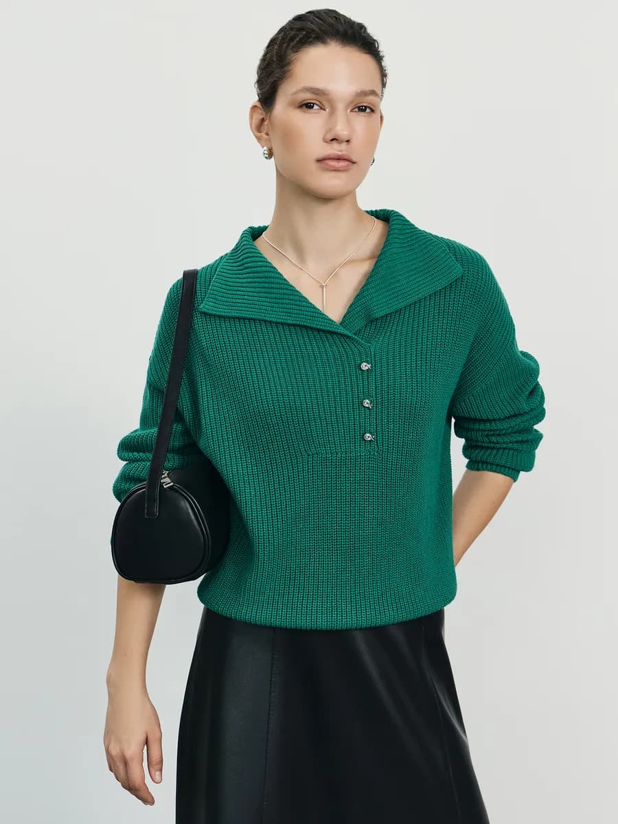 Джемпер с пуговицами из хлопка - фото 1