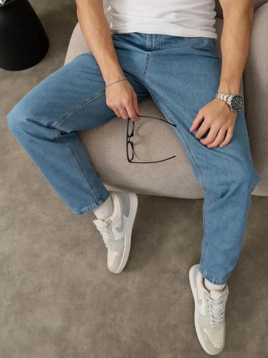 Джинсы бананы широкие - фото 1