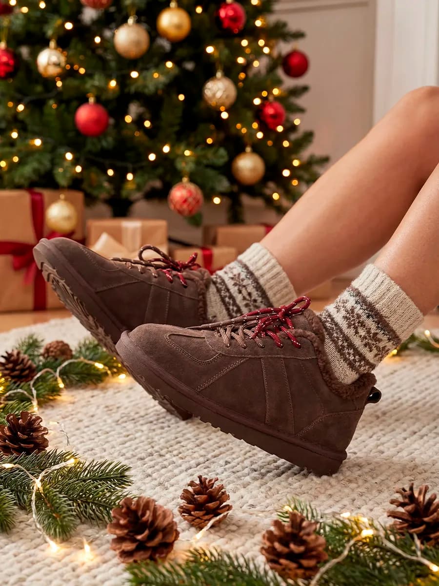 Кроссовки зимние с мехом натуральная замша - фото 1