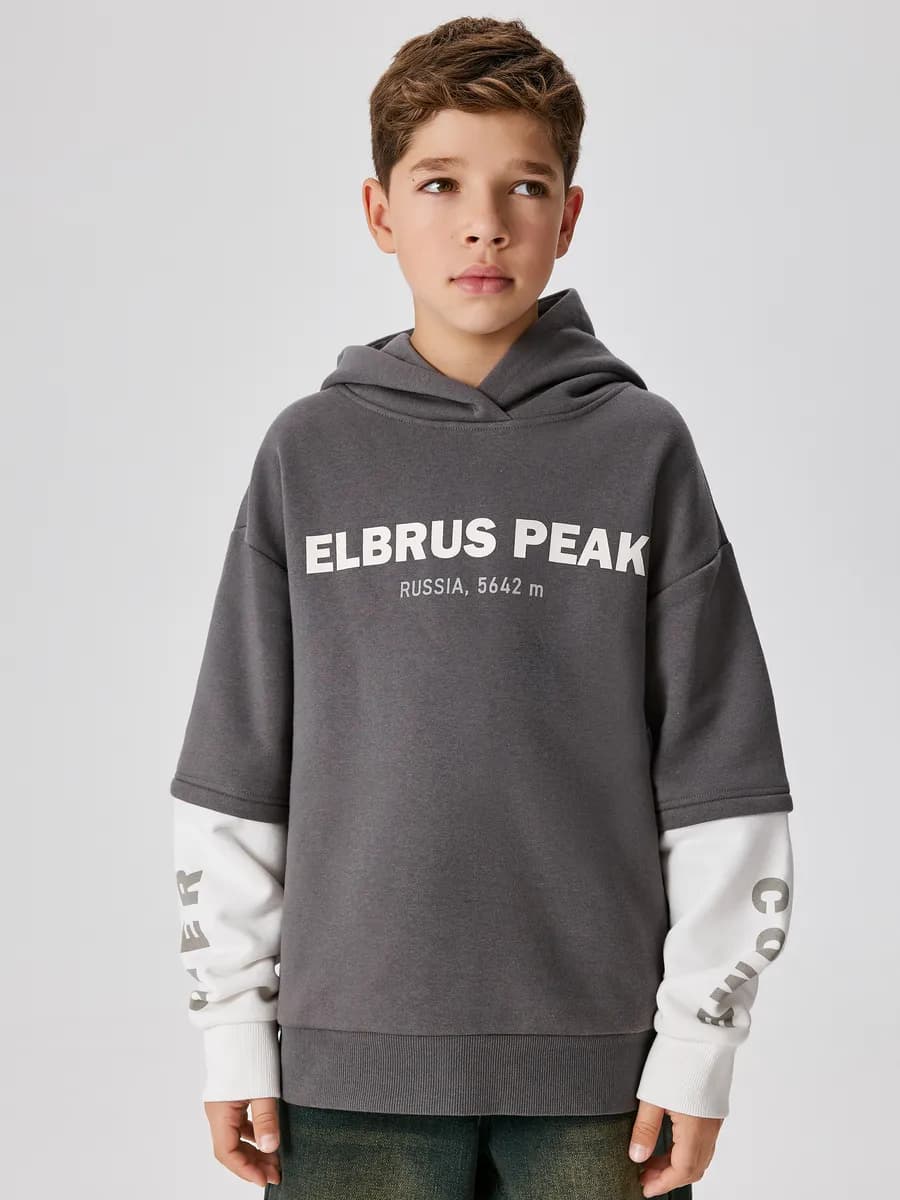 Худи с начесом и двойным рукавом