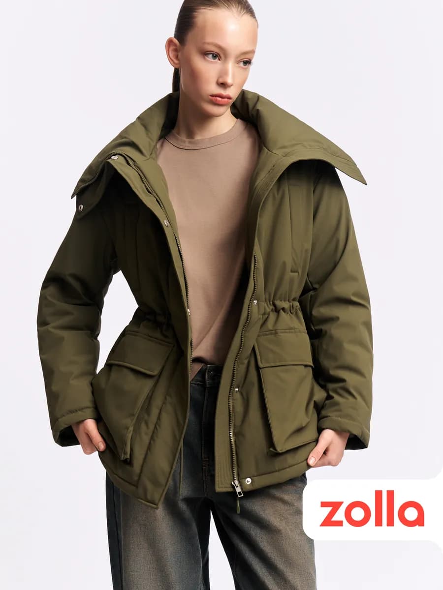 Женская куртка с воротником синтепон