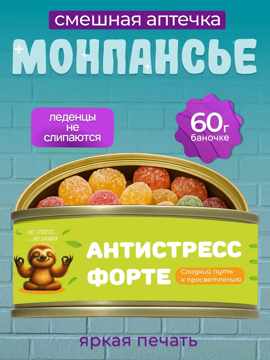 Монпансье леденцы в банке прикольный набор в подарок