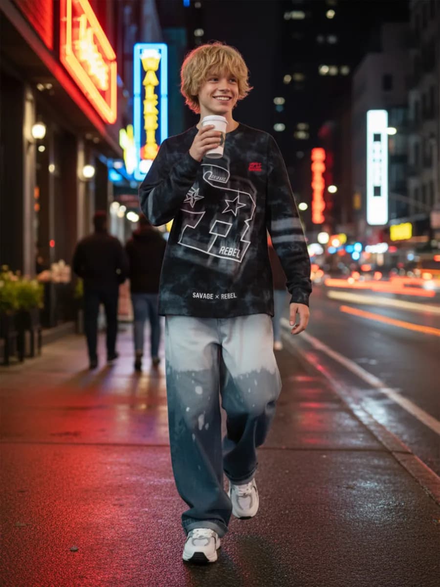 Свитшот оверсайз с принтом y2k для подростка