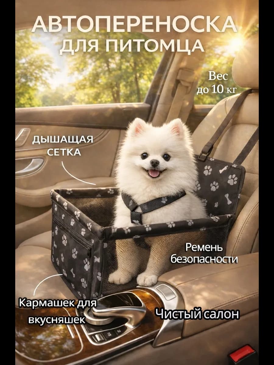 Автобокс автокресло для собак и кошек в машину