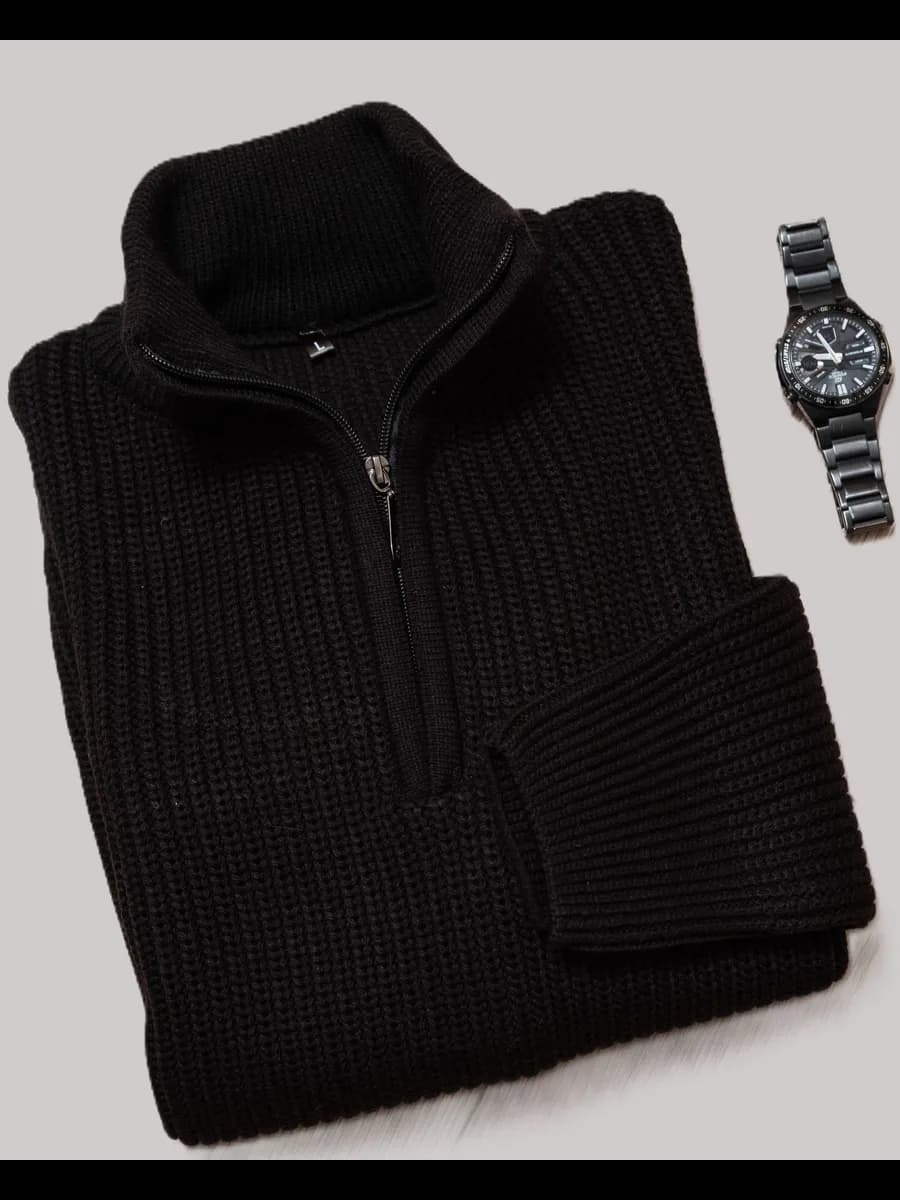 Свитер на молнии полузамок теплый