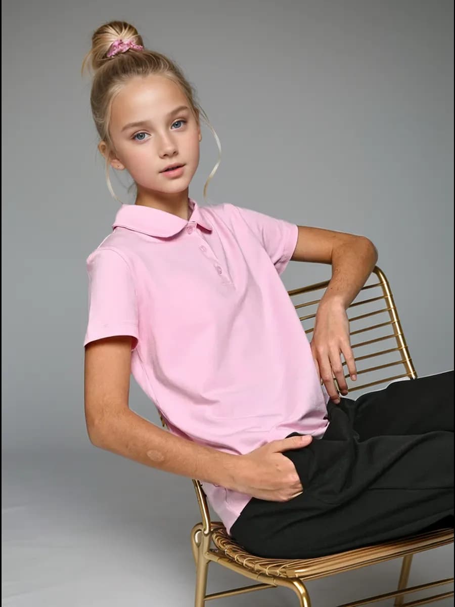 Трикотажная блузка поло для школы