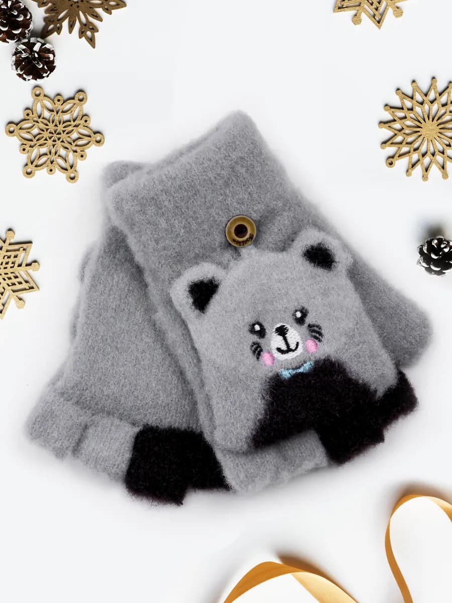 Перчатки-варежки-митенки без пальцев (4-7 лет)