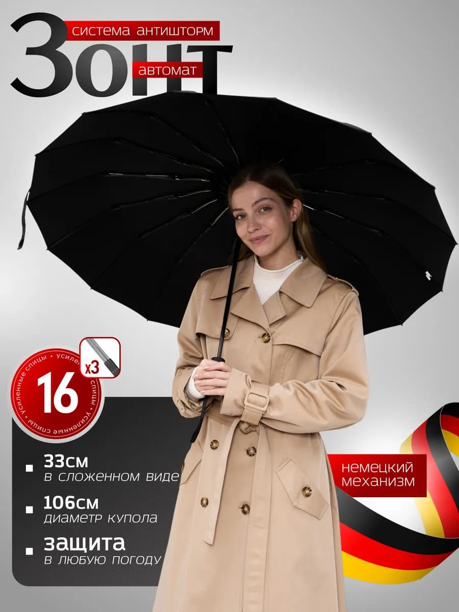 Усиленный зонт автомат