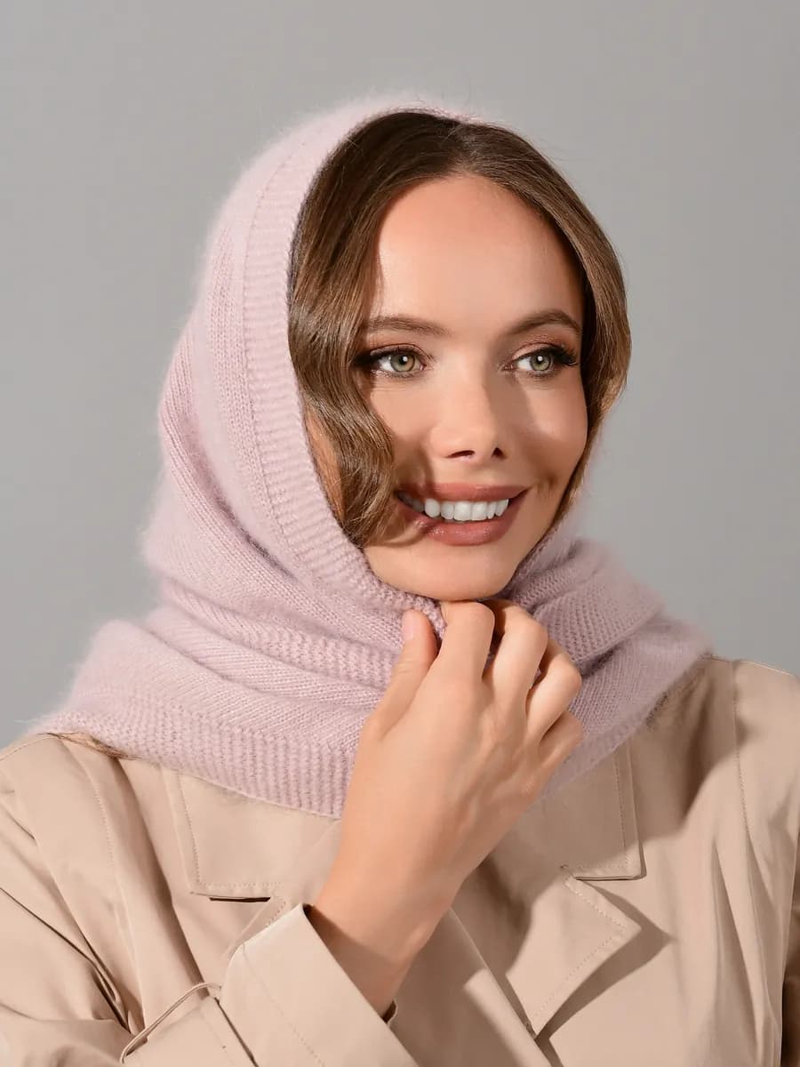 Платок зимний вязаный из ангоры