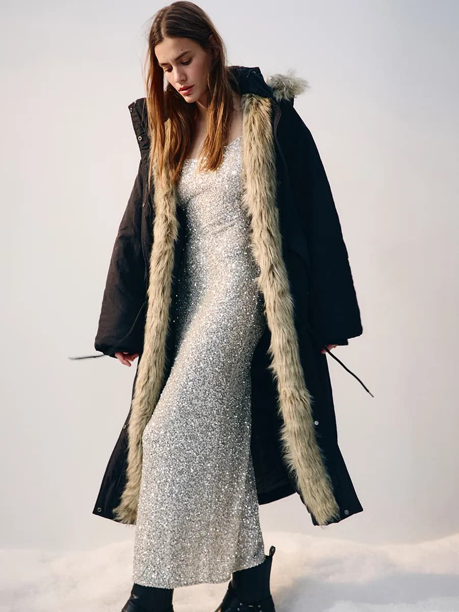 Куртка-парка удлиненная с опушкой - фото 1