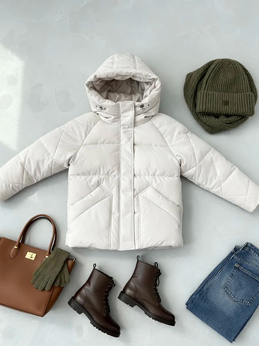 Куртка зимняя короткая с капюшоном демисезонная - фото 1