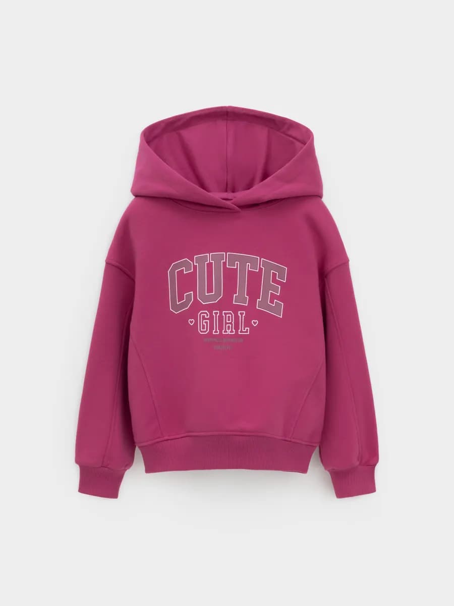 Худи из хлопка с начесом для девочки