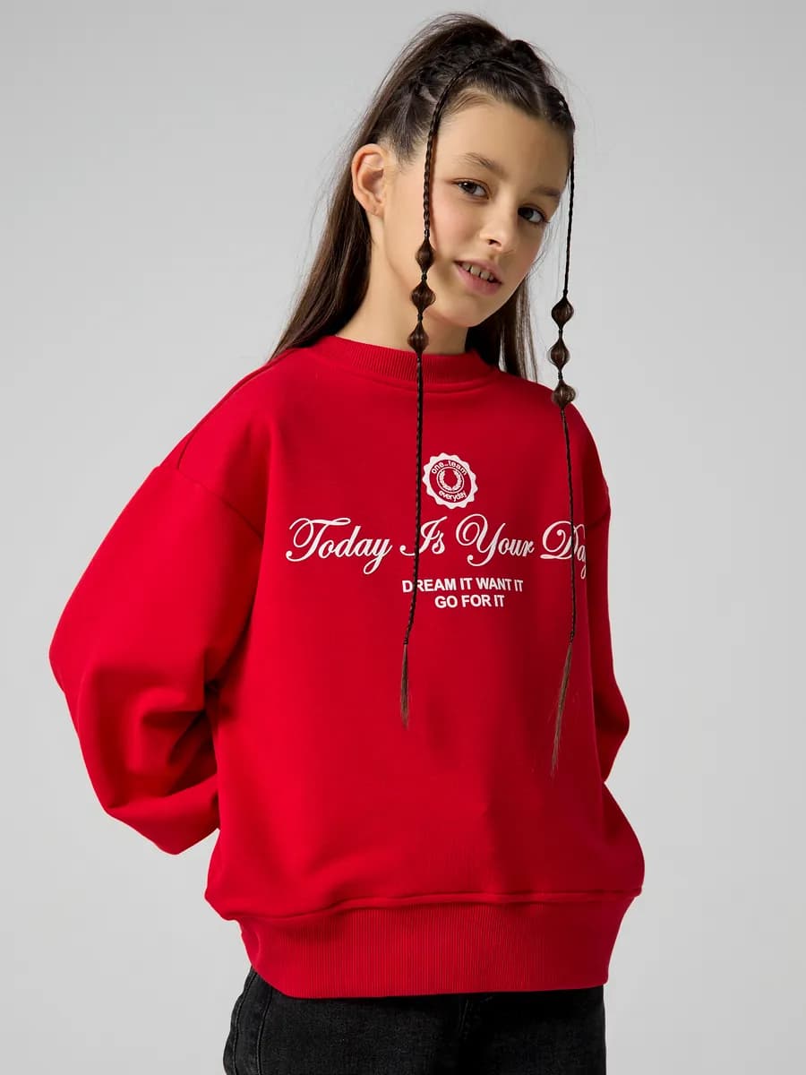 Свитшот школьный оверсайз без начеса для подростка