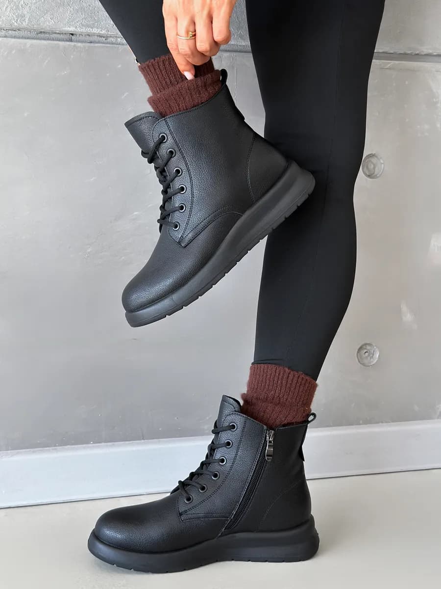 Ботинки кожаные зимние