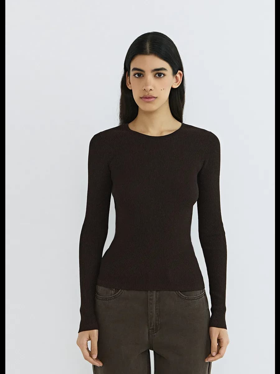 Приталенный джемпер с люрексом - фото 1