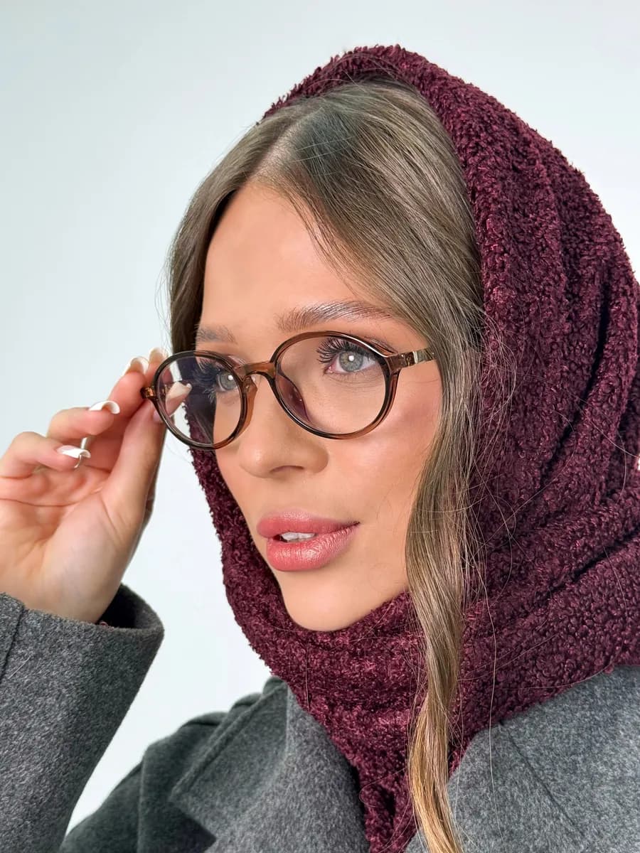 Косынка теплая на голову зимняя