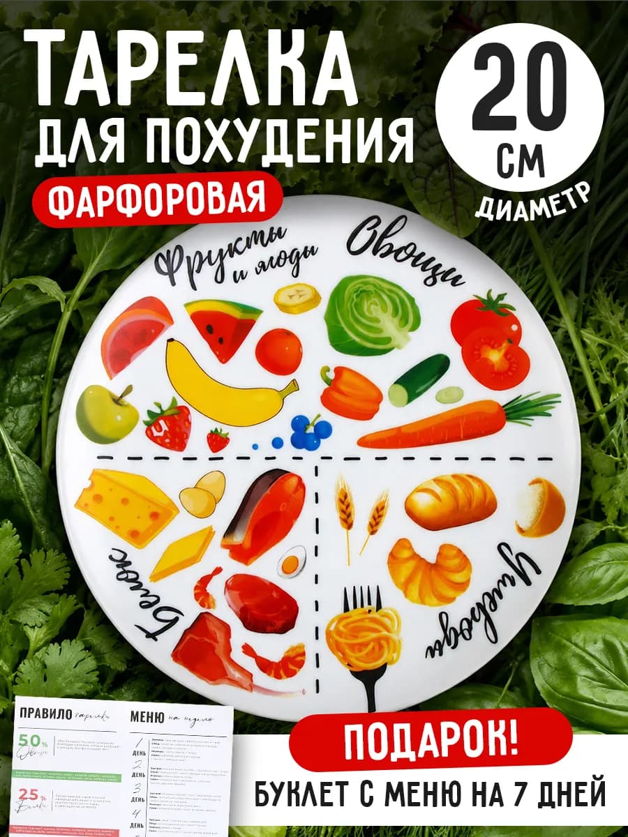 Тарелка для похудения секционная гарвардская, 20 см