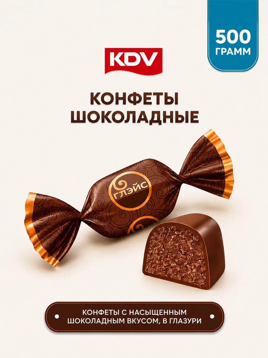 Конфеты Глэйс шоколадный вкус 500 г