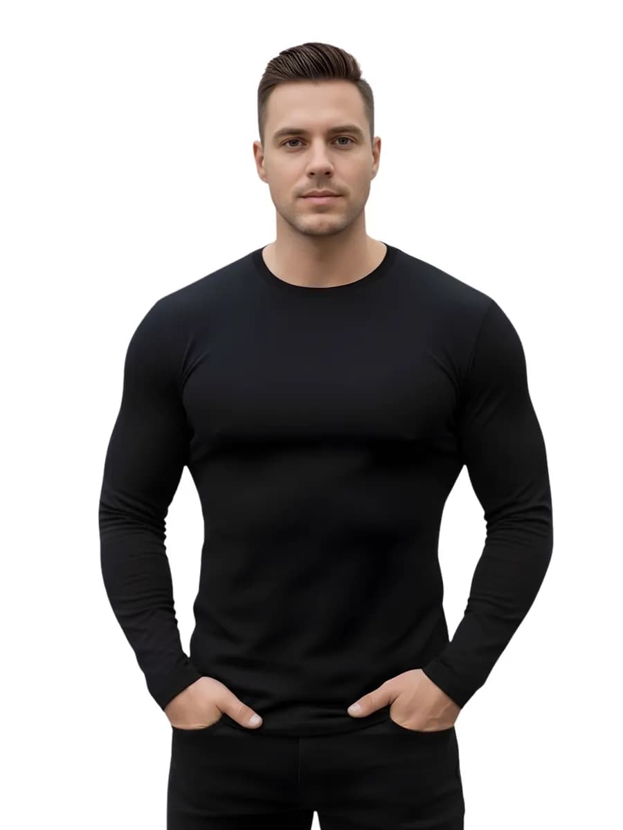 Лонгслив с длинным рукавом хлопковый