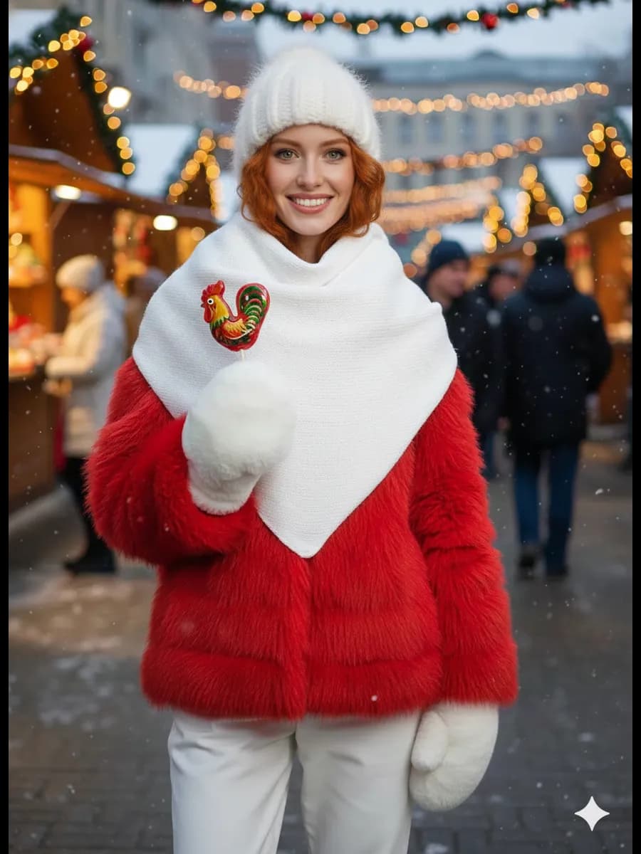 Вязаный платок на голову косынка шерстяная